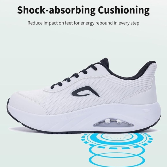 AOV ARCH SUPPORT White and Black Athletic Men's Shoes - Picture 4 of 6